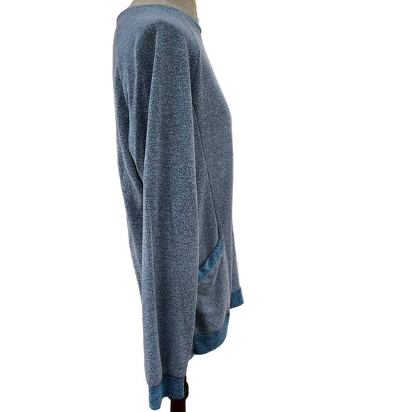 Beyove Heather Light Blue and Blue Light Weight Oversized Sweatshirt Size M - Picture 2 of 4